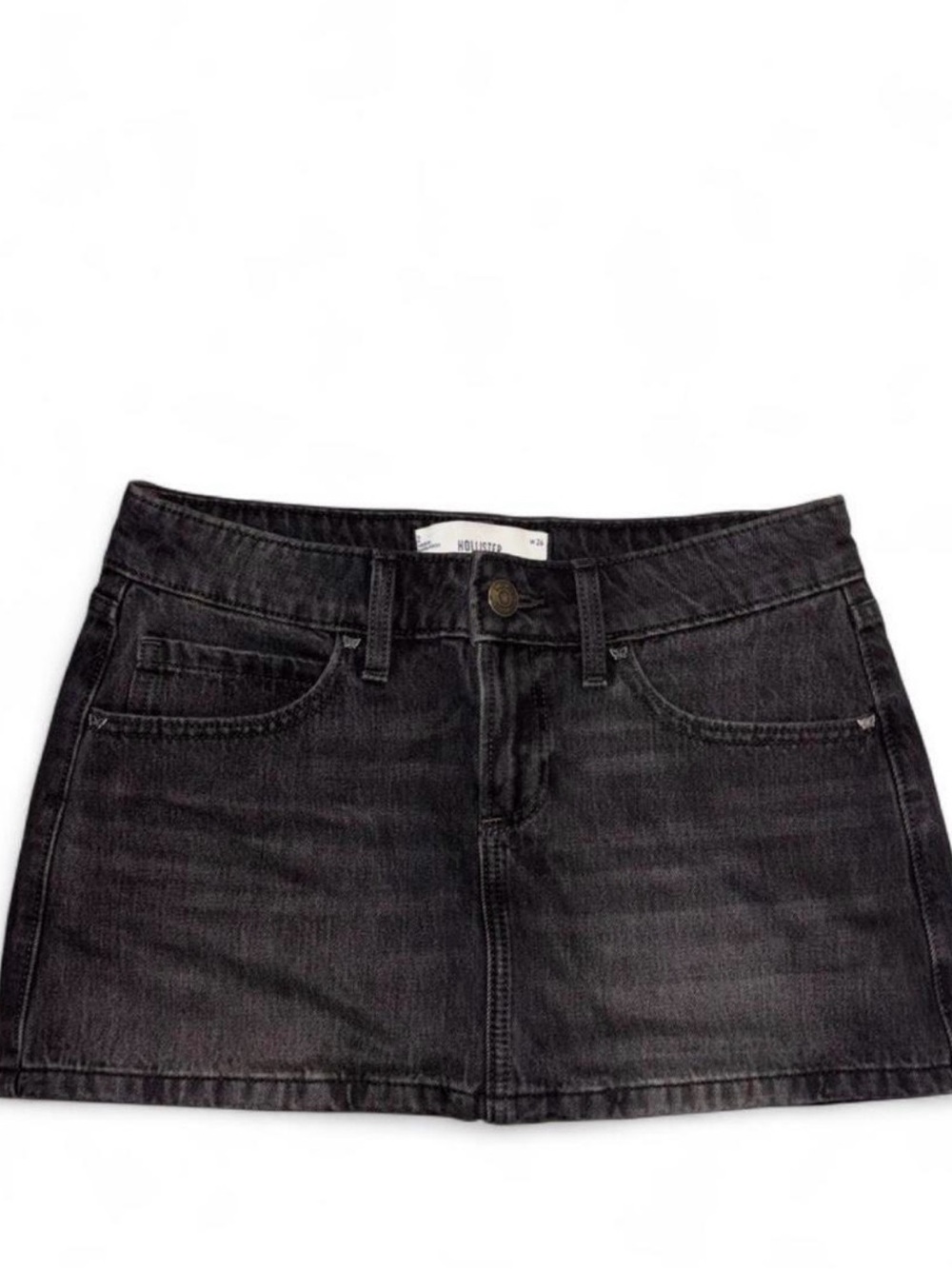 Hollister Black Denim Mini Skirt